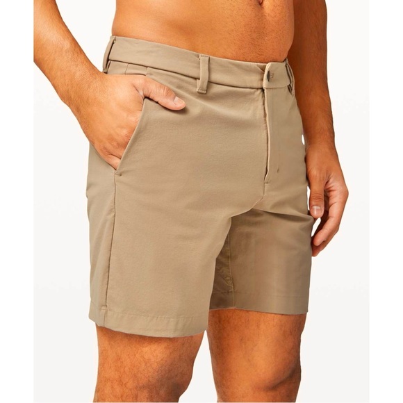 Mens Lululemon Commission Short 7" Canvas Size 33 Tofino Sand Tan Khaki M7AO1S - Picture 3 of 9